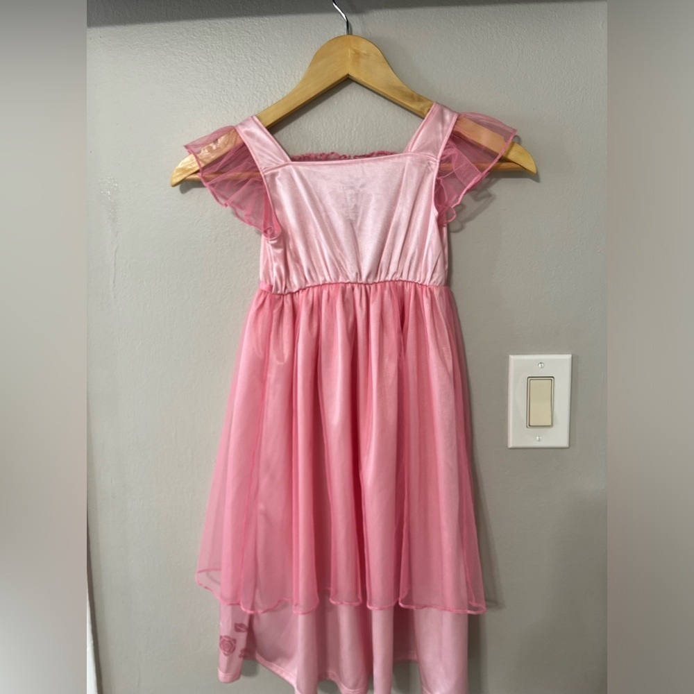 👑 Disney Princess Pink Tulle Dress Girls 5T NWOT Cinderella Belle Ariel - Picture 4 of 7